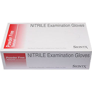 Skintx 50010 Powder-Free Nitrile Exam Gloves - Medium - Box of 100