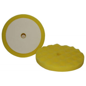 Hi-Buff Foam Medium Cut Waffle Foam Pad 8" Yellow 2/Pack