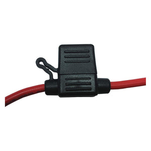 Fuse Holder Standard Inline Red Wire Black Cover 12GA